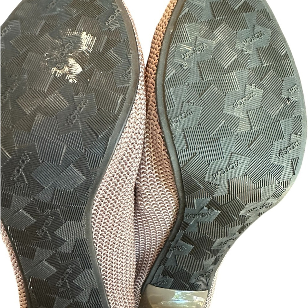 RON WHITE PEEP TOE ALL DAY HEELS W/CONTRASTING BOW & TRIM, MESH FABRIC SZ 38.5 - Picture 11 of 11